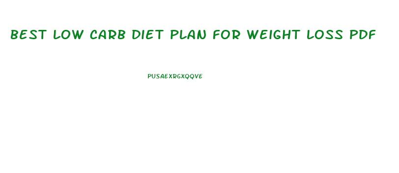 best low carb diet plan for weight loss pdf