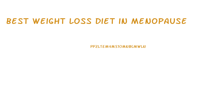 best weight loss diet in menopause