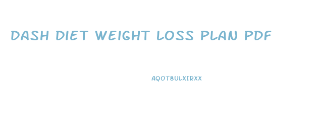 dash diet weight loss plan pdf