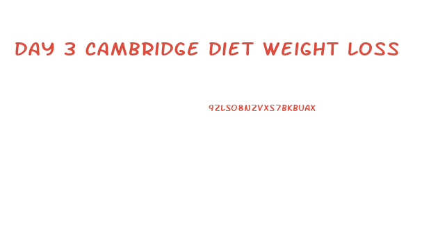 day 3 cambridge diet weight loss
