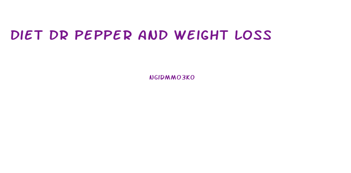 diet dr pepper and weight loss