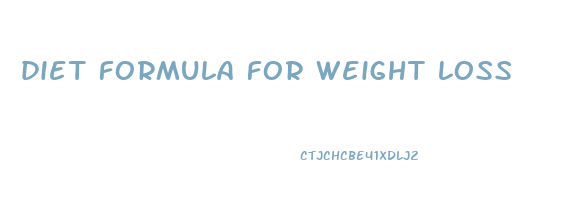 diet formula for weight loss