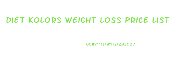 diet kolors weight loss price list