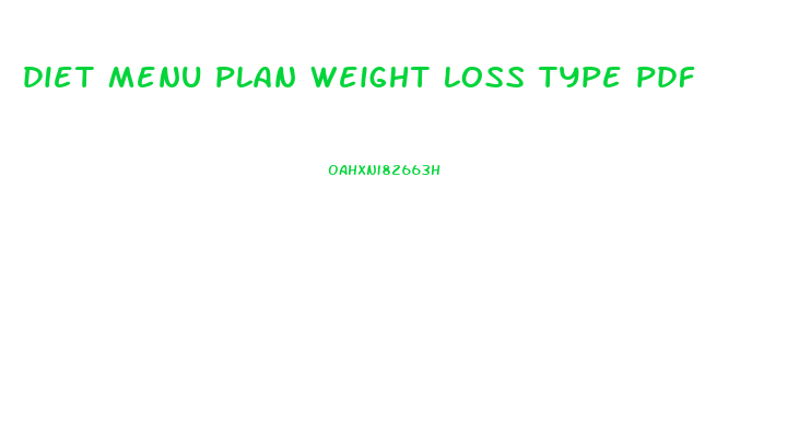 diet menu plan weight loss type pdf