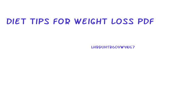 diet tips for weight loss pdf