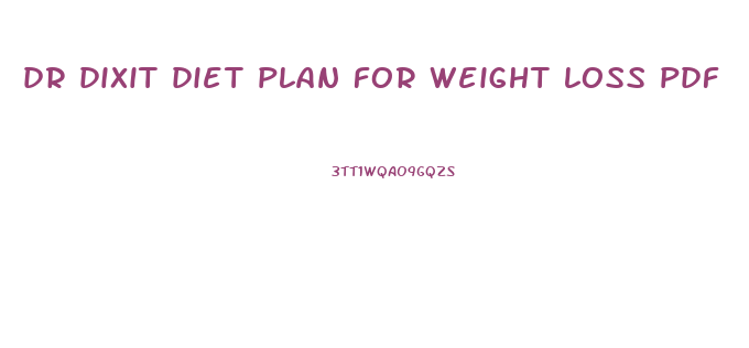 dr dixit diet plan for weight loss pdf