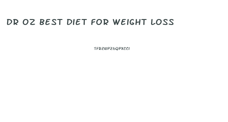dr oz best diet for weight loss