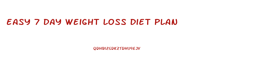 easy 7 day weight loss diet plan