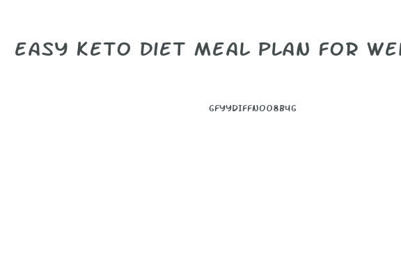 easy keto diet meal plan for weight loss