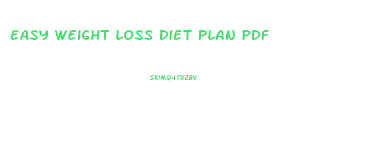 easy weight loss diet plan pdf