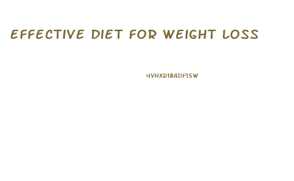 effective diet for weight loss