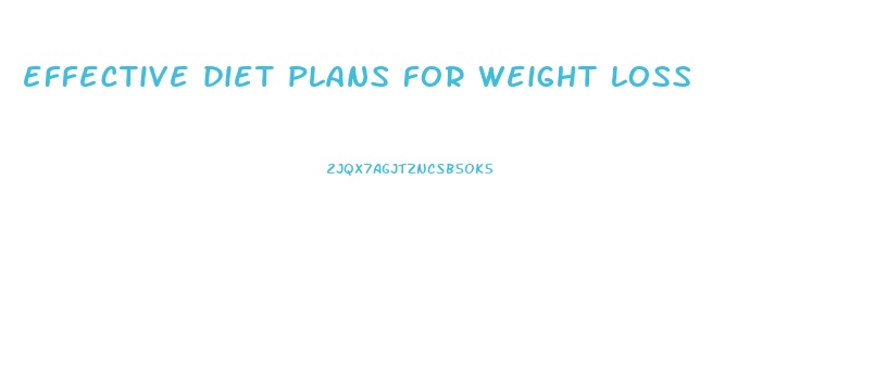 effective diet plans for weight loss