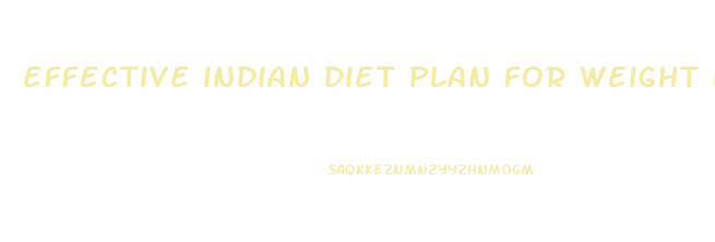 effective indian diet plan for weight loss