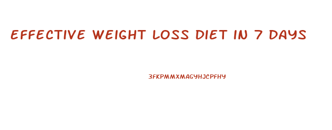 effective weight loss diet in 7 days