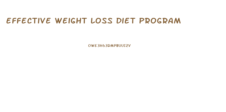 effective weight loss diet program