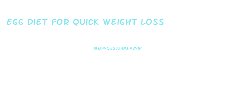 egg diet for quick weight loss