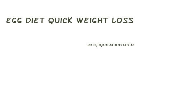 egg diet quick weight loss