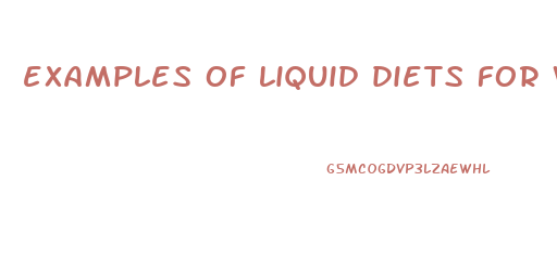 examples of liquid diets for weight loss