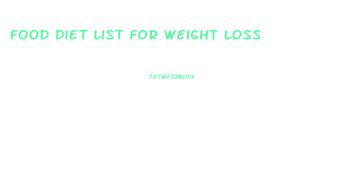 food diet list for weight loss