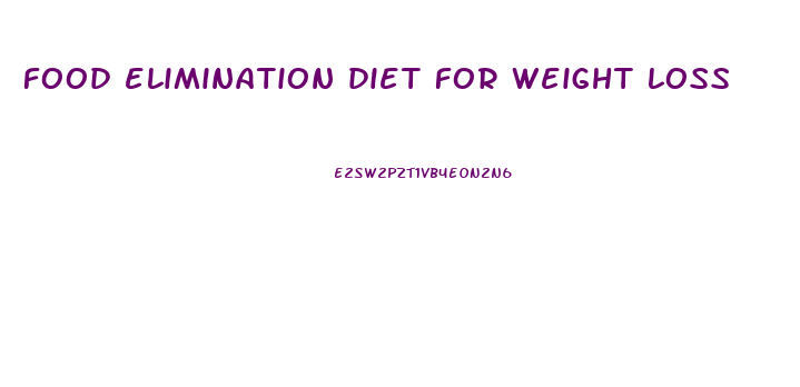 food elimination diet for weight loss