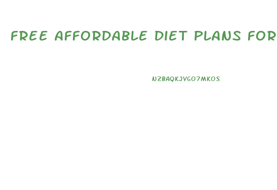 free affordable diet plans for weight loss