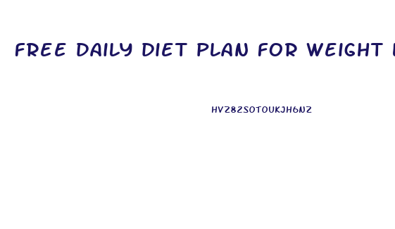 free daily diet plan for weight loss