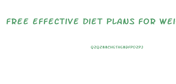 free effective diet plans for weight loss