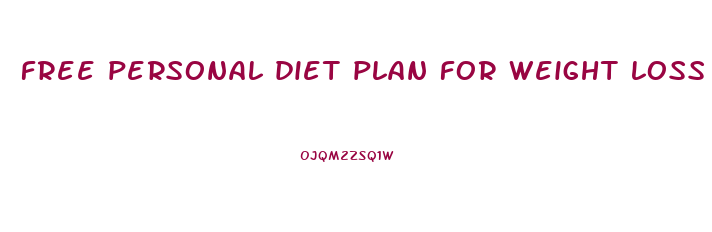 free personal diet plan for weight loss