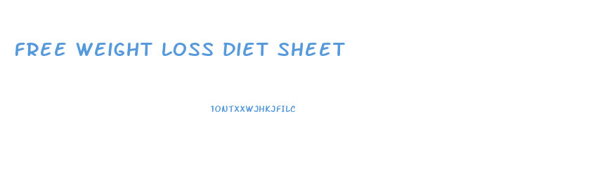 free weight loss diet sheet