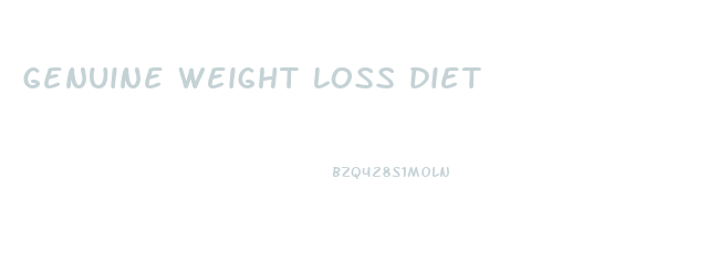 genuine weight loss diet
