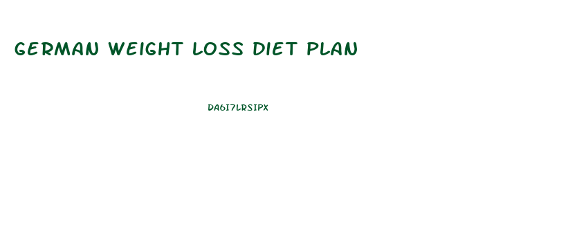 german weight loss diet plan