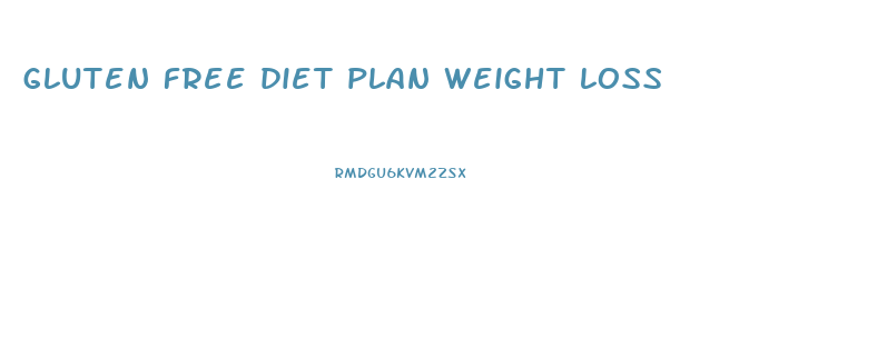 gluten free diet plan weight loss