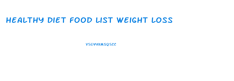 healthy diet food list weight loss