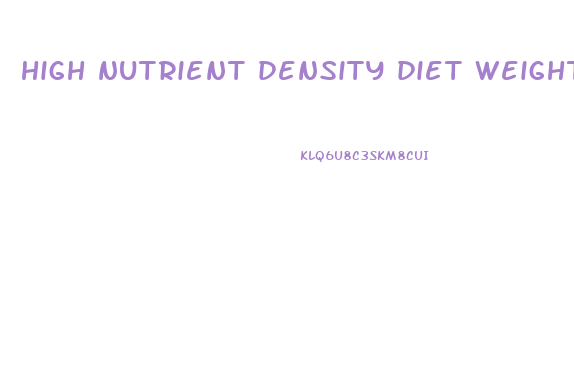 high nutrient density diet weight loss