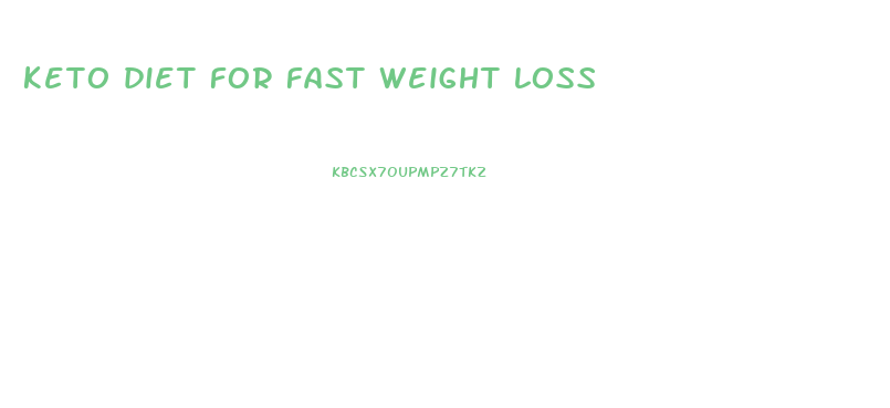 keto diet for fast weight loss