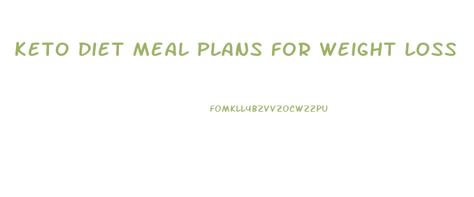 keto diet meal plans for weight loss