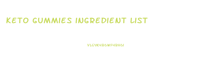 keto gummies ingredient list