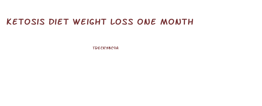 ketosis diet weight loss one month