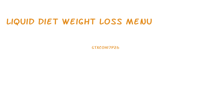 liquid diet weight loss menu