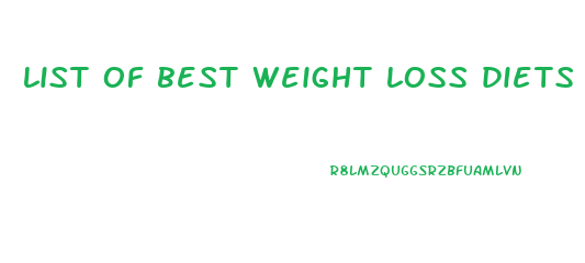 list of best weight loss diets