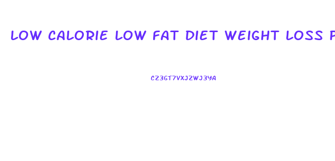 low calorie low fat diet weight loss plan