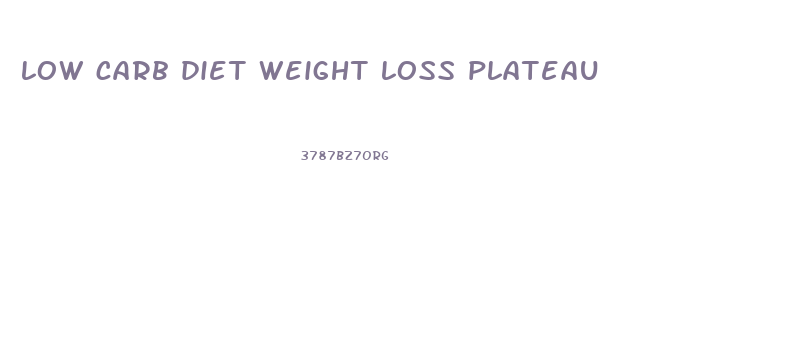 low carb diet weight loss plateau