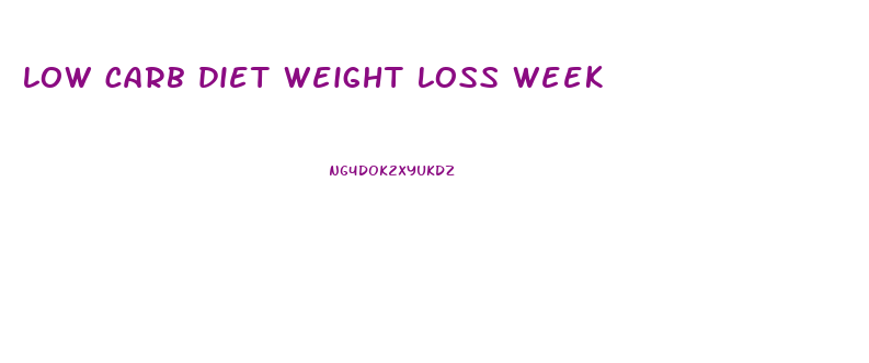 low carb diet weight loss week