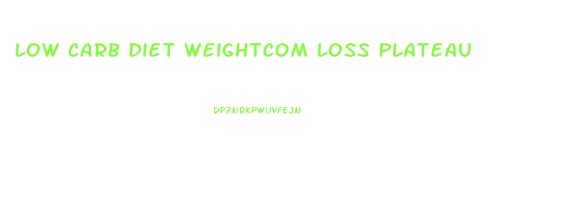 low carb diet weightcom loss plateau