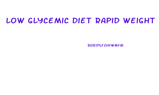 low glycemic diet rapid weight loss
