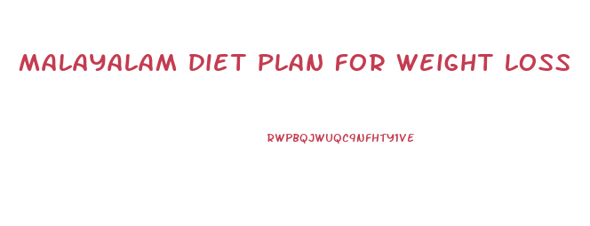 malayalam diet plan for weight loss