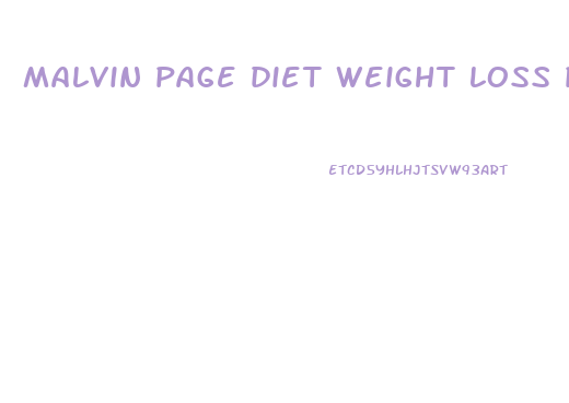 malvin page diet weight loss per week