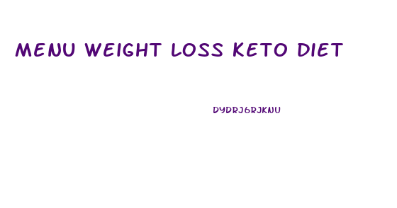 menu weight loss keto diet