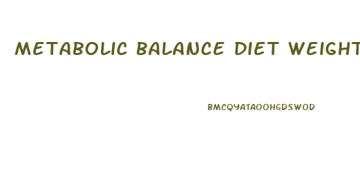 metabolic balance diet weight loss