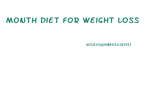 month diet for weight loss